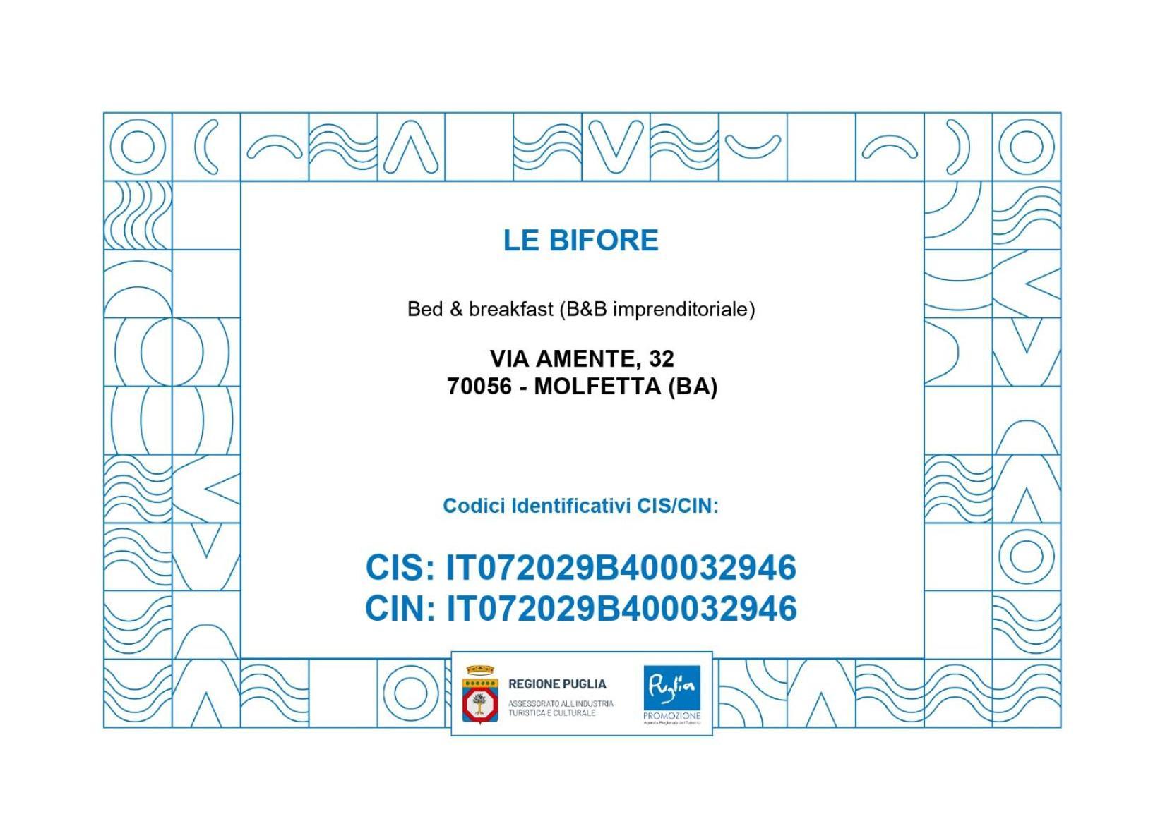 Le Bifore B&B Мольфетта Экстерьер фото